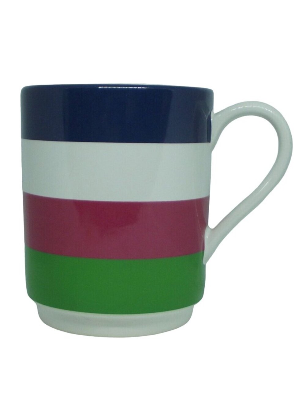 Kate Spade Lenox Coffee Mug All In Good Taste Stripe Cup navy green pink Striped